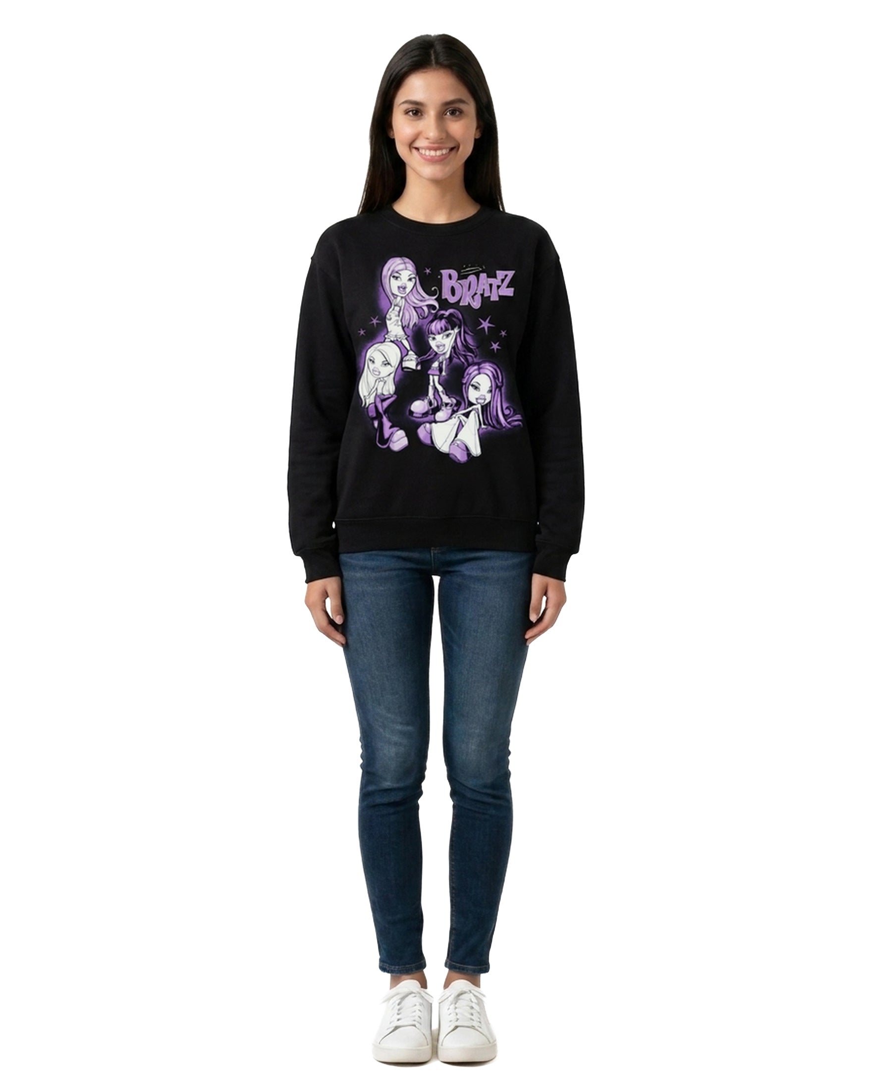 Bratz Sweatshirt Women's Purple Hue Fashion Pullover Crewneck