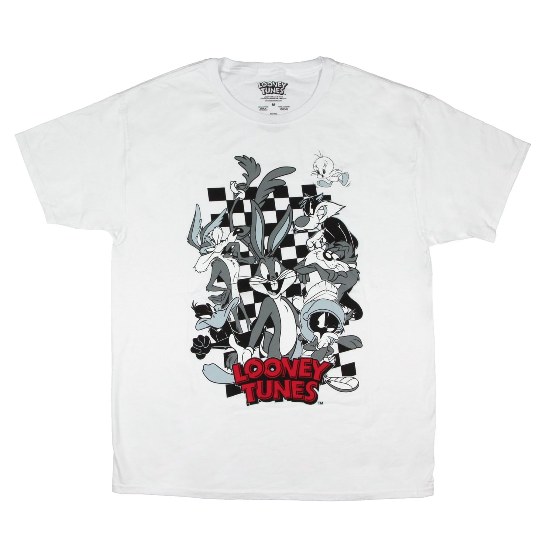 Looney Tunes T-Shirt Men's Checkerboard Collage Character Tee