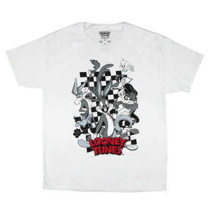 Looney Tunes T-Shirt Men's Checkerboard Collage Character Tee