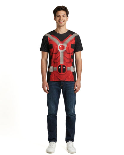Marvel Deadpool T-Shirt Men's Pixel Art Sublimation Tee