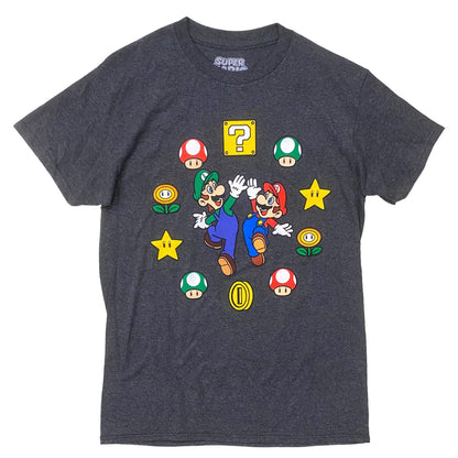 Super Mario T-Shirt Men's Power Up Medley Design Graphic Tee