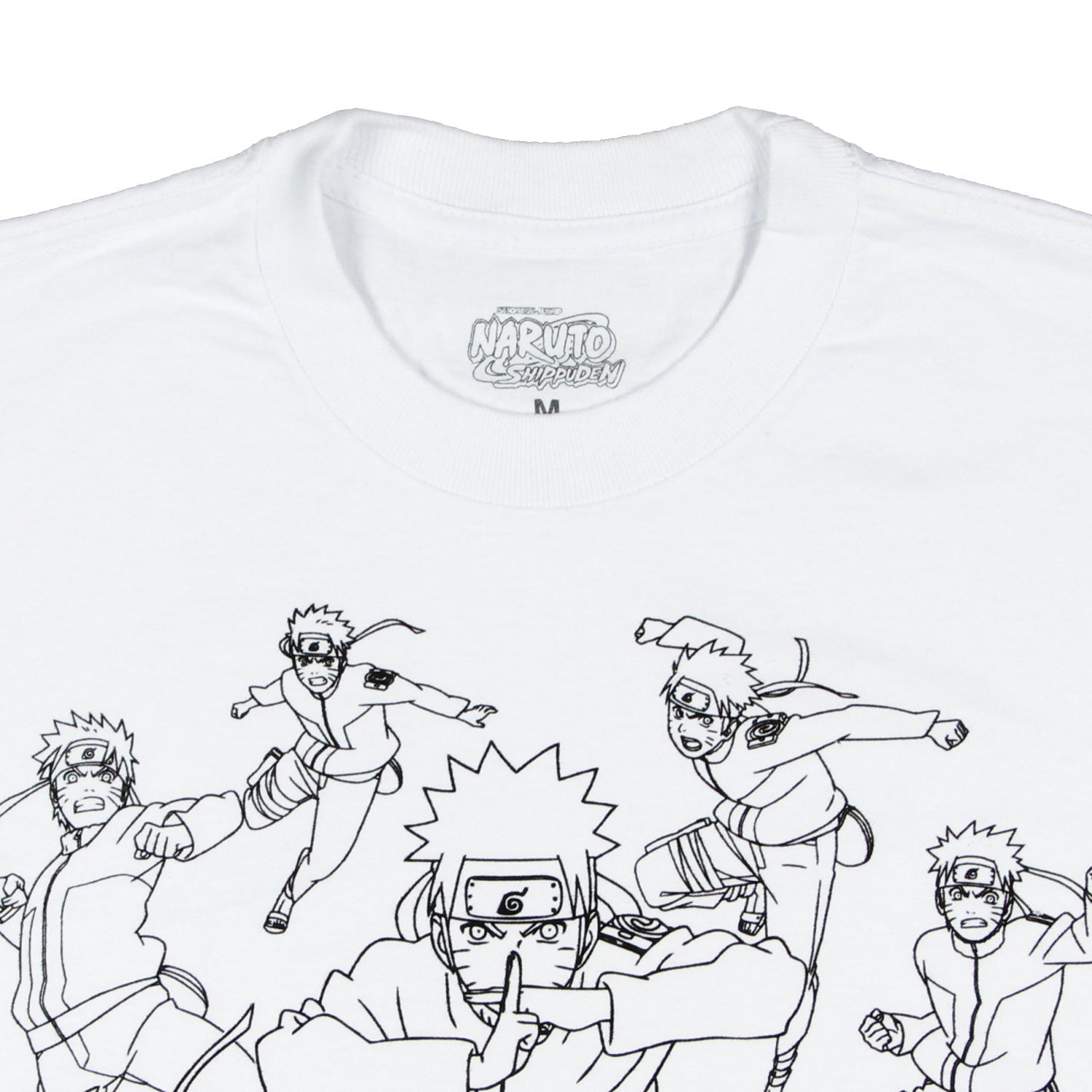 Naruto Shippuden T-Shirt Men's Sketch Poses Long Sleeve Anime Tee