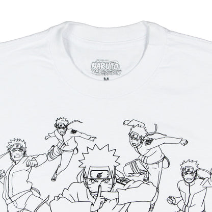 Naruto Shippuden T-Shirt Men's Sketch Poses Long Sleeve Anime Tee