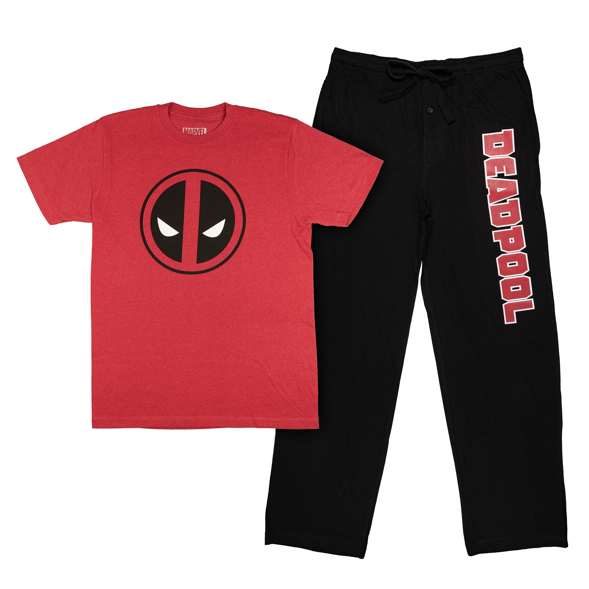 Marvel Comics Pajamas Men's Deadpool Short Sleeve Shirt and Pant Set