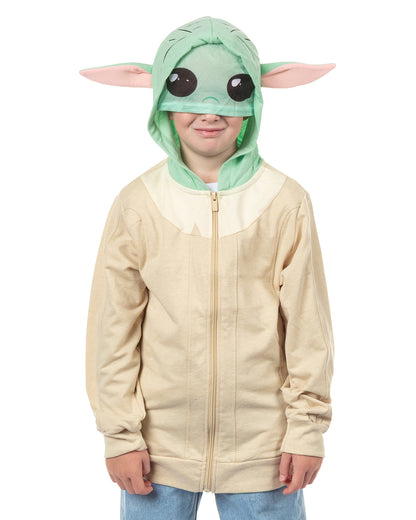 Disney Star Wars Hoodie Boys' Grogu Zip Up  Hooded Sweatshirt