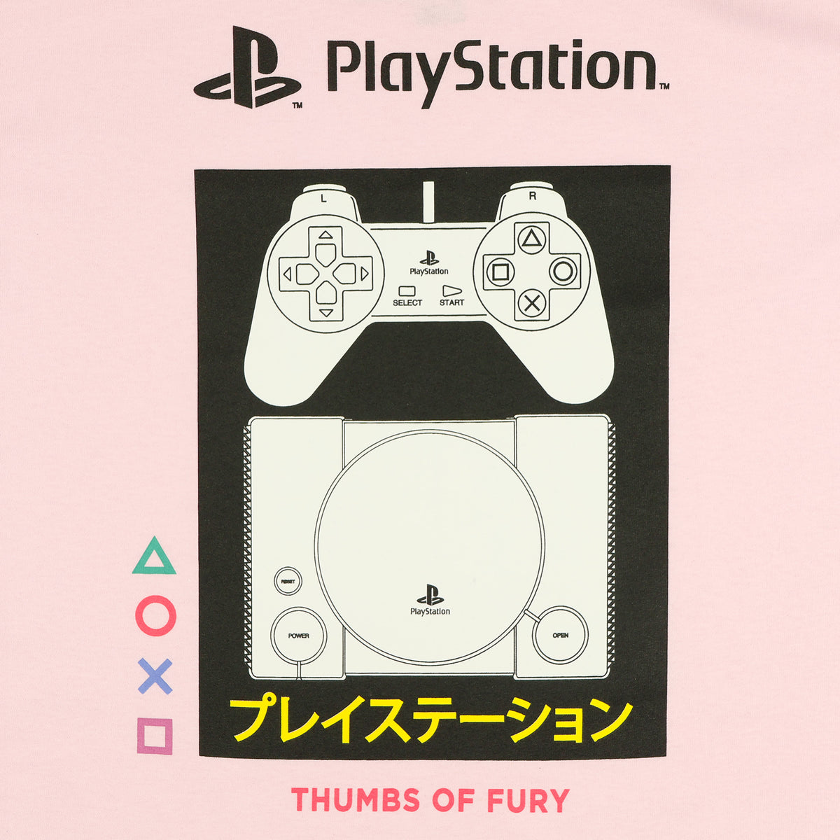PlayStation T-Shirt Men's Thumbs of Fury Graphic Print Tee