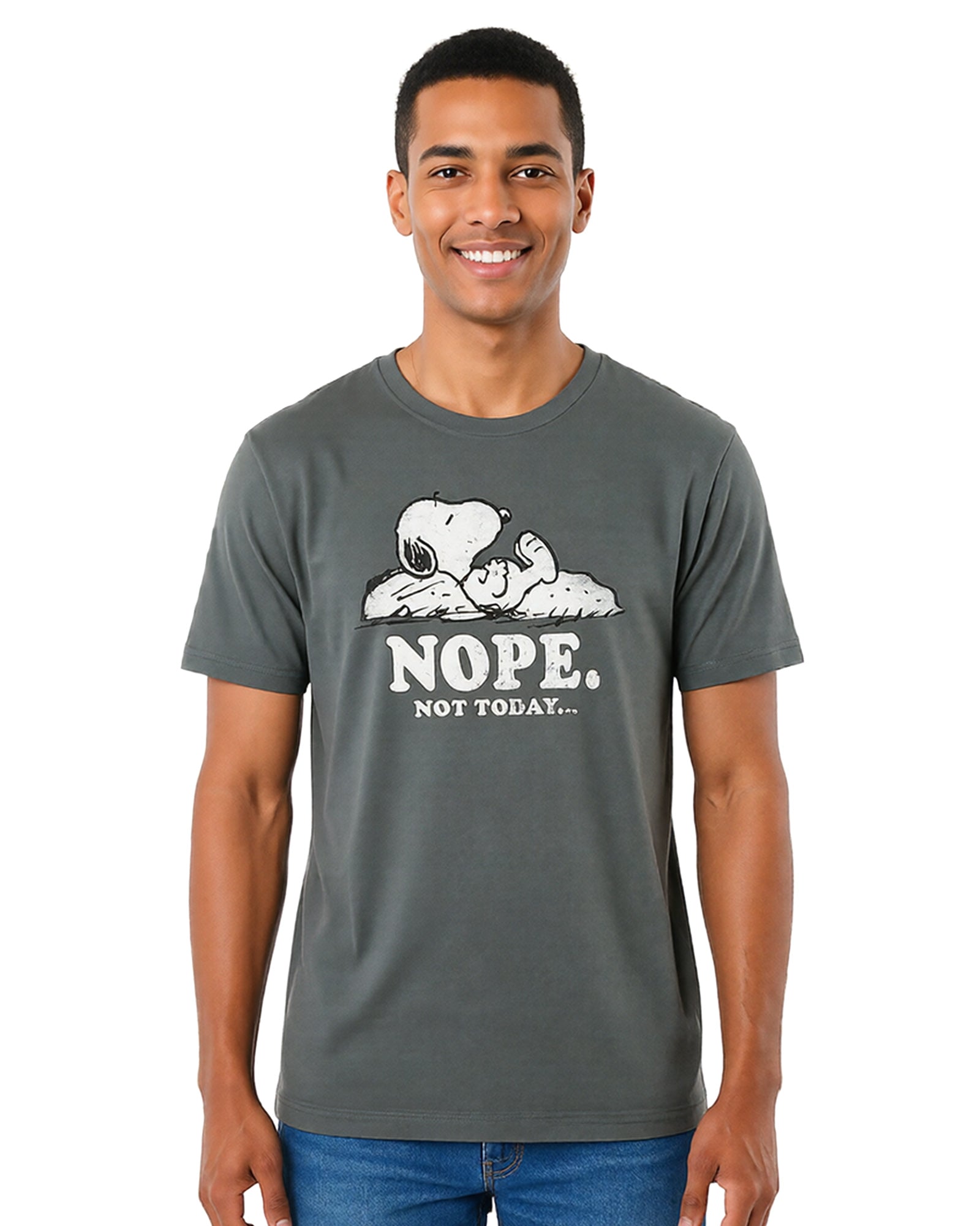 Peanuts Shirt Men's Snoopy Nope Not Today Short Sleeve Top