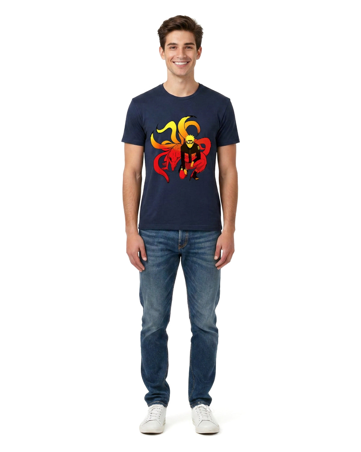 Naruto Shirt Men's Kurama Nine Tails Fox Short Sleeve Top