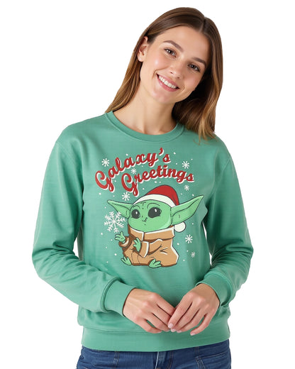 The Mandalorian Sweatshirt Women's Grogu Christmas Pullover
