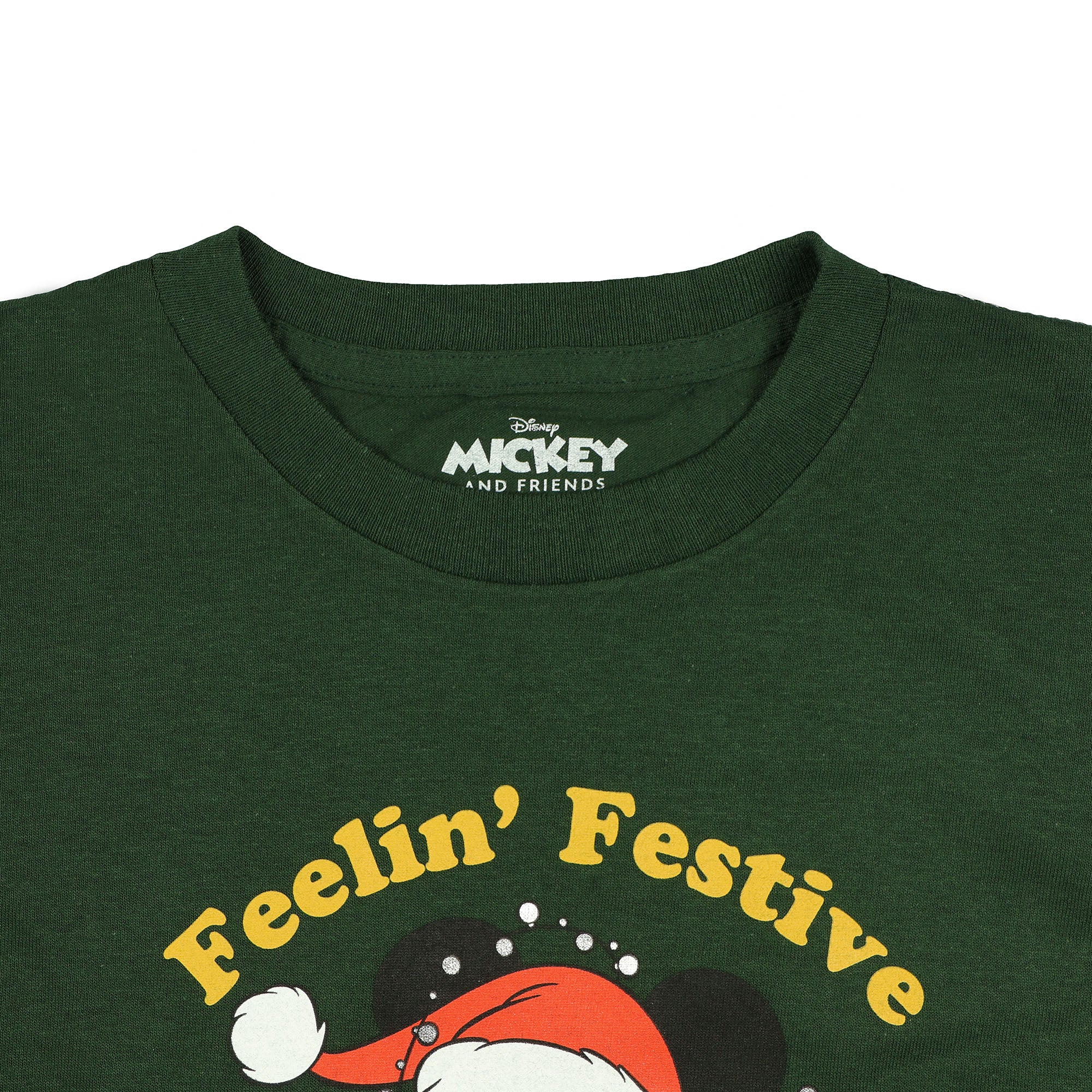 Disney Mickey Mouse Shirt Girl's Feelin' Festive Short Sleeve Tee