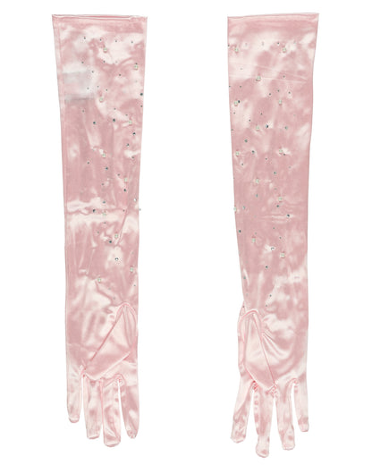Wicked Opera Gloves Galinda Pink Satin Adult Formal Evening Long Gloves