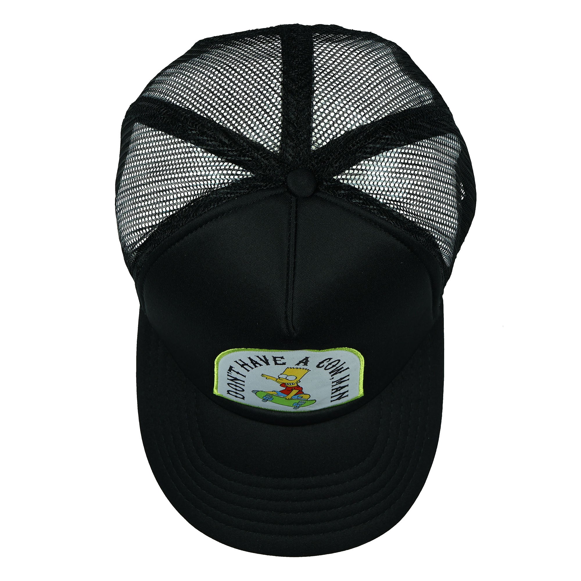 The Simpsons Bart Don't Have A Cow Embroidered Mesh Back Snapback Baseball Hat