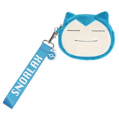 Pokemon Snorlax Zip Around Coin Purse Key Chain Wristlet 5" With Ruber Charm