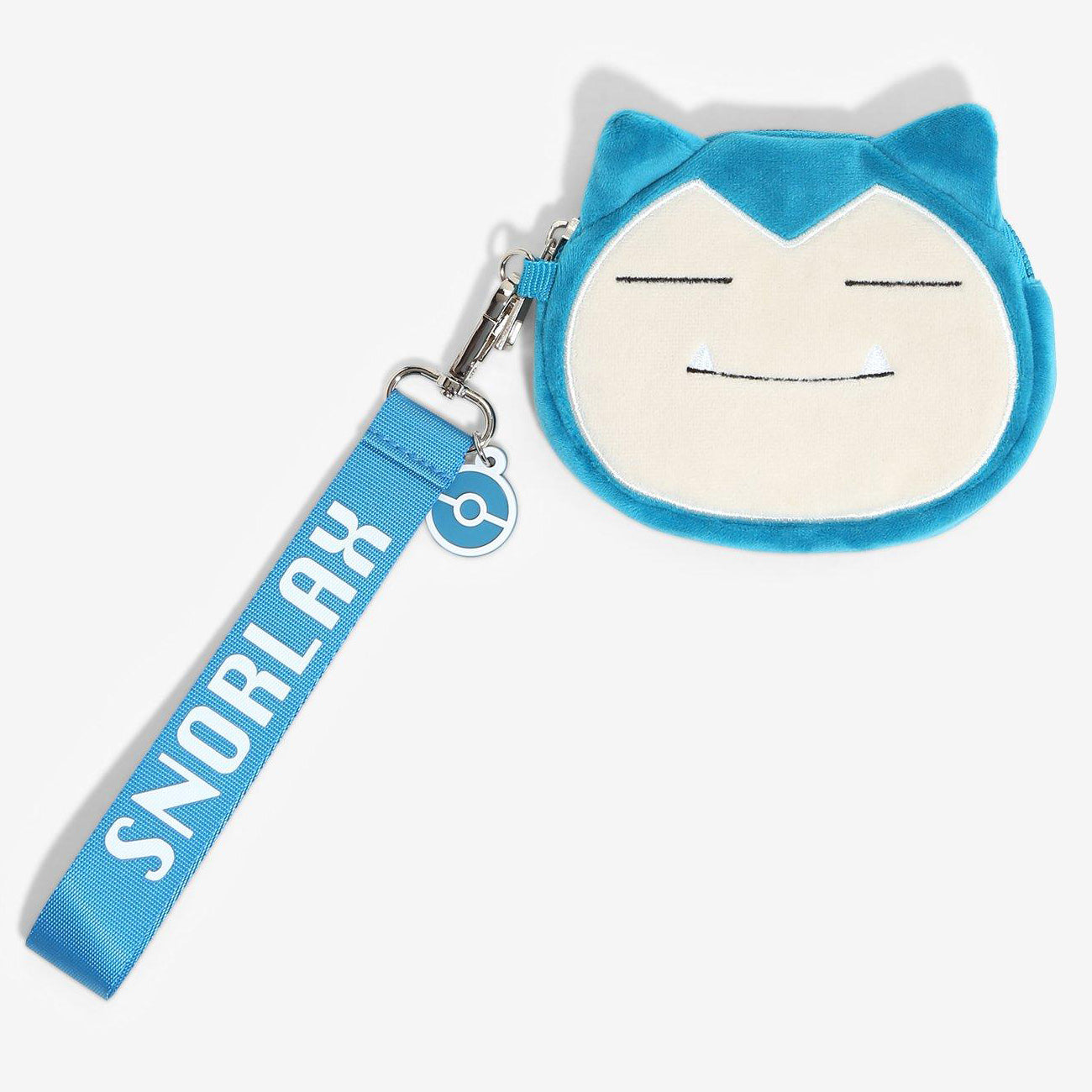 Pokemon Snorlax Zip Around Coin Purse Key Chain Wristlet 5" With Ruber Charm