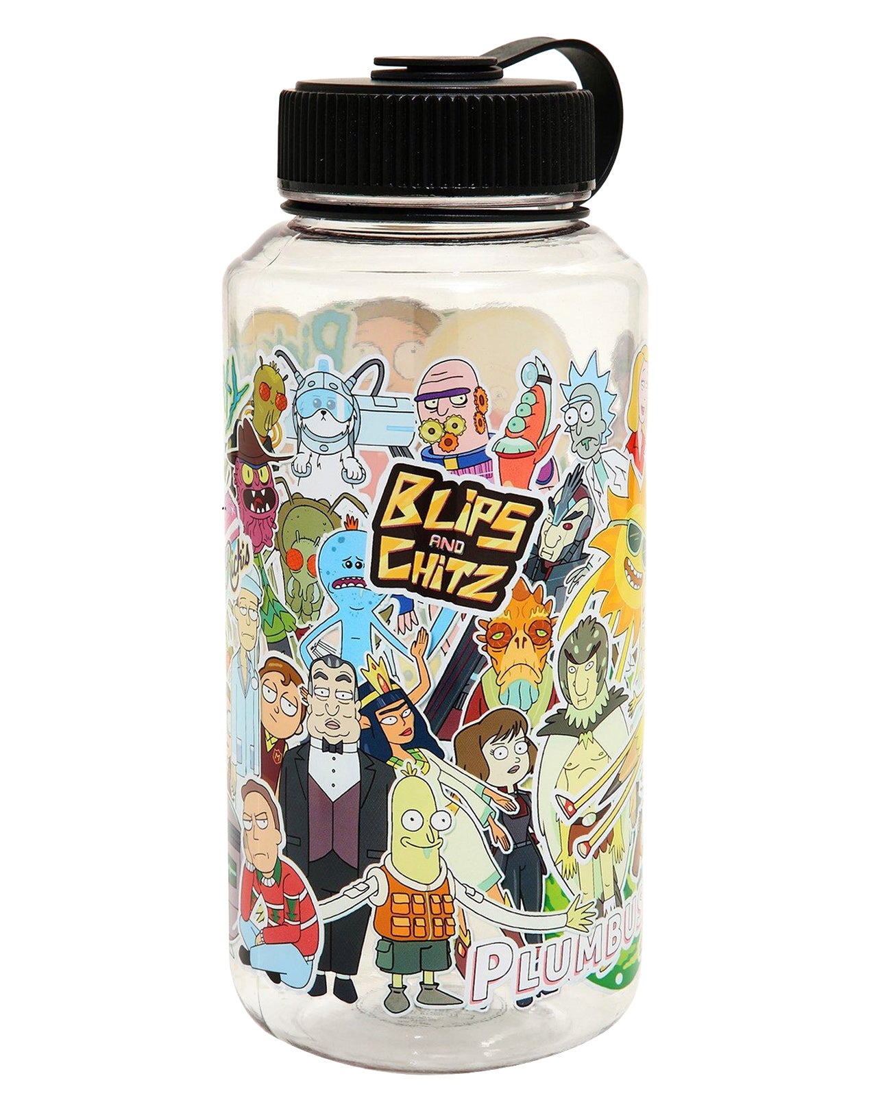 Rick and Morty Sticker Collage Design 32 oz. Wide Mouth Water Bottle
