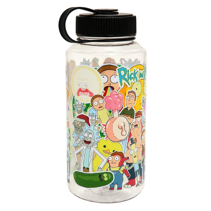 Rick and Morty Sticker Collage Design 32 oz. Wide Mouth Water Bottle