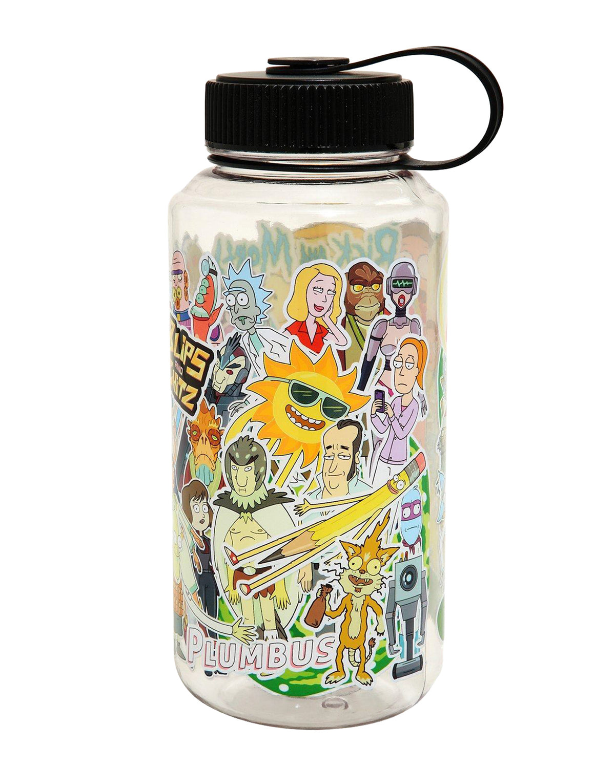 Rick and Morty Sticker Collage Design 32 oz. Wide Mouth Water Bottle