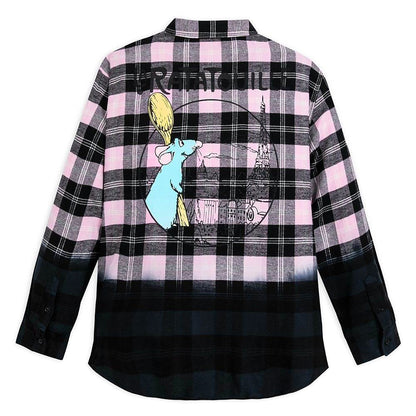 Disney Ratatouille Shirt Men's Remy Long Sleeve Plaid Button Up Top