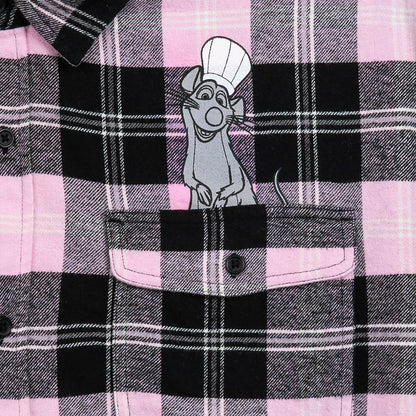 Disney Ratatouille Shirt Men's Remy Long Sleeve Plaid Button Up Top