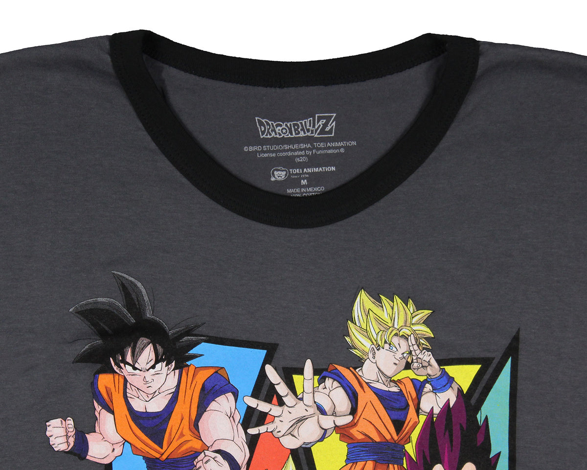 Dragon Ball Z Men's Character Triangle Anime Ringer T-Shirt