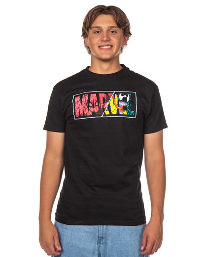 Marvel Men's T-Shirt Spider-Man Venom Ripped Dual Logo Short Sleeve Tee (XL)
