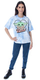 Star Wars Women's The Mandalorian Baby Yoda Tie Dye Rough Hem T-Shirt