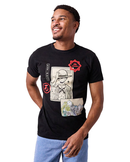 One Piece T-Shirt Men's Monkey D. Luffy Straw Hat Pirate Short Sleeve Tee