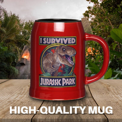 I Survived Jurassic Park T-Rex 24 Oz. Ceramic Stein Coffee Mug Cup