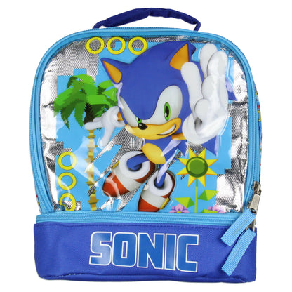 Sonic The Hedgehog I'm Outta Here Dual Compartment Insulated Lunch Box 10"