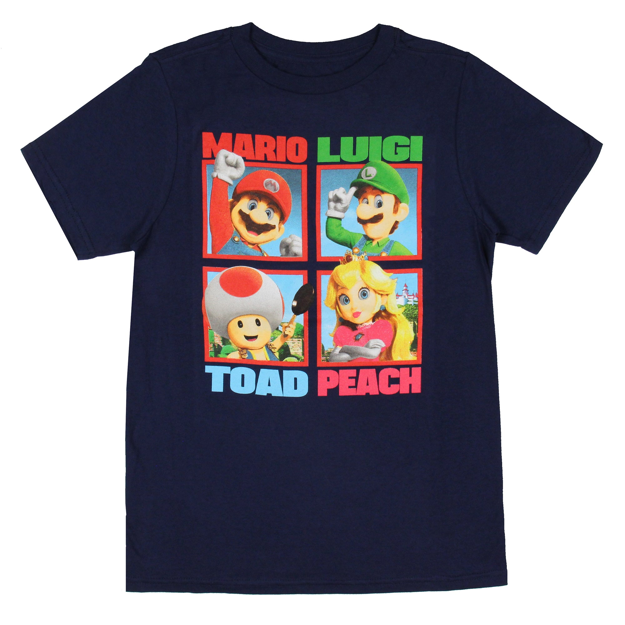 Super Mario Boys Shirt Mario Luigi Princess Peach Toad Youth Kids