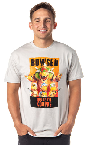 Super Mario Bros Movie Shirt Men's Bowser King Of The Koopas Adult T-Shirt