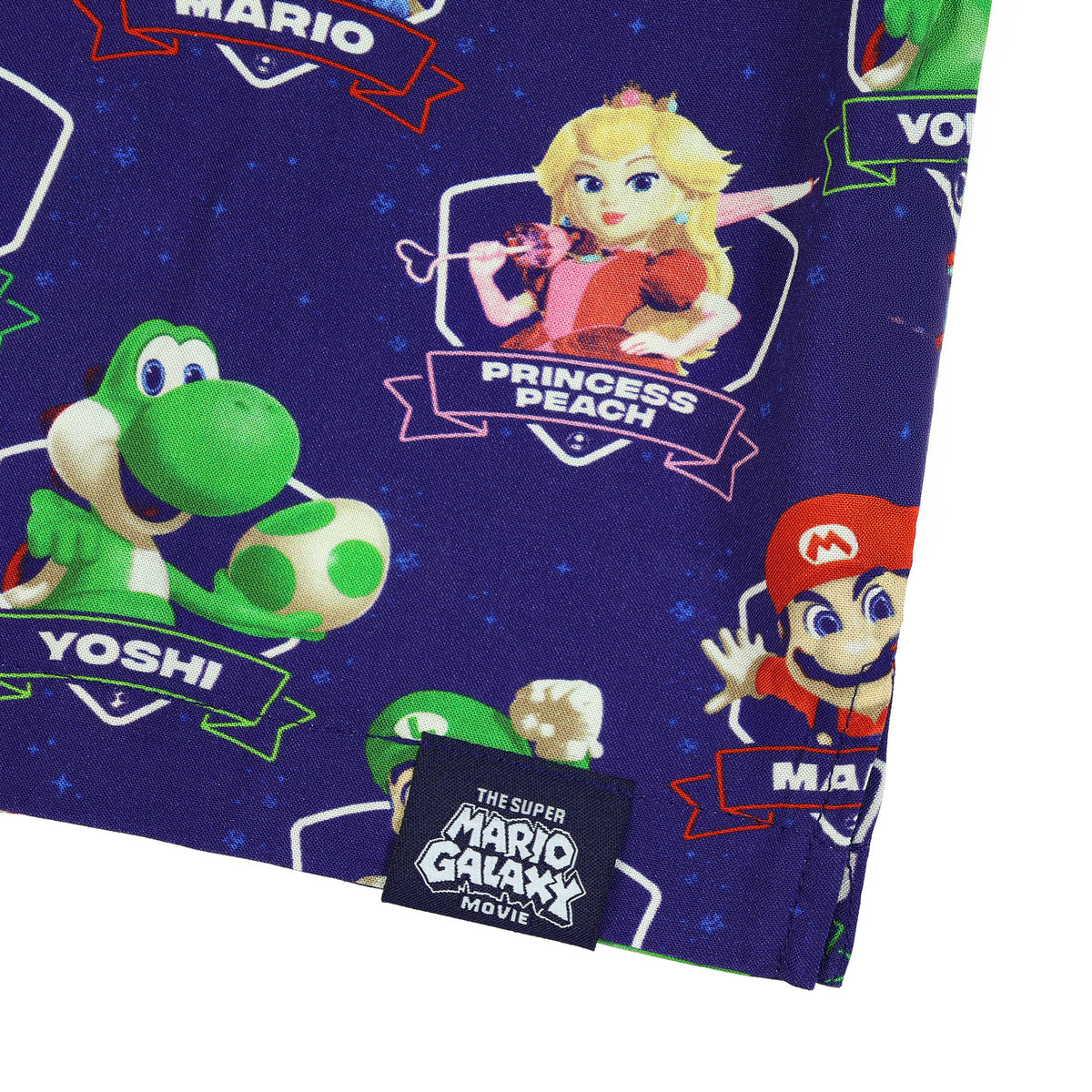 Nintendo Super Mario Galaxy Button Up Shirt Men's Short Sleeve Woven Top