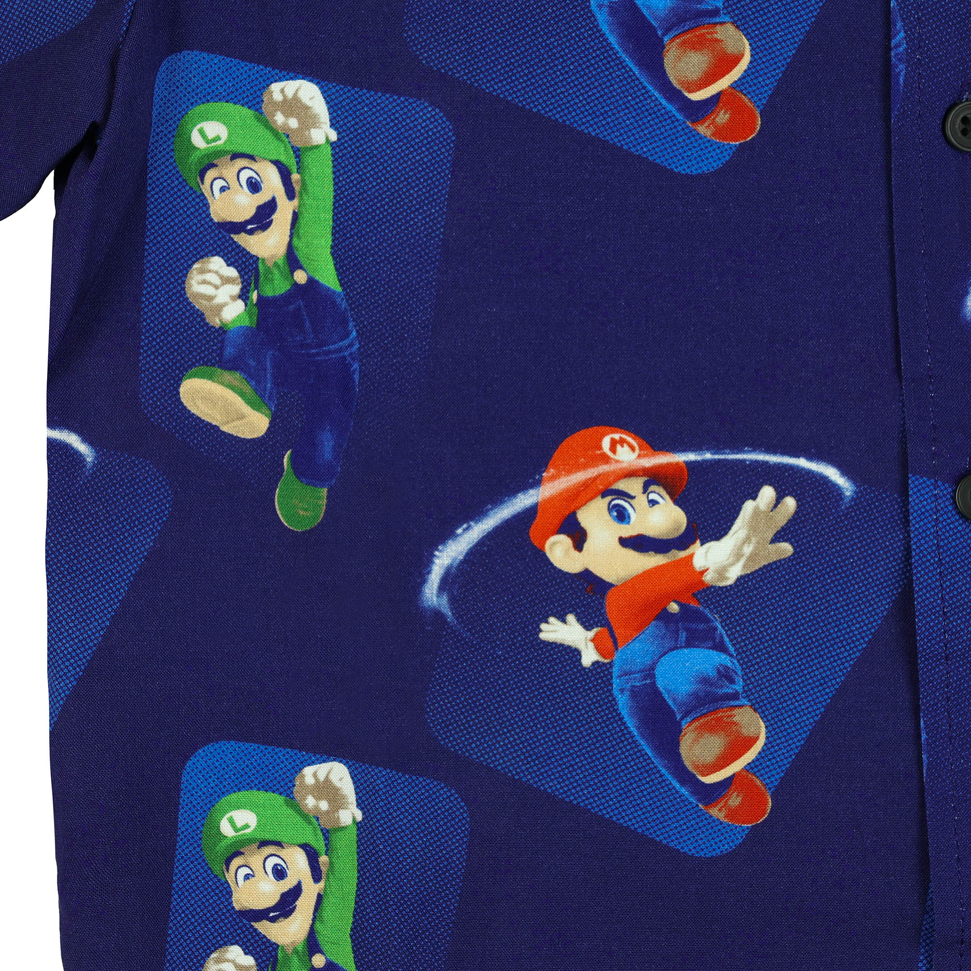 Nintendo Super Mario Galaxy Hawaiian Shirt Boy's Mario Bros Button Up Top