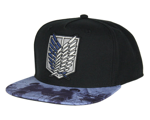 Attack on Titan Sublimated Brim Embroidered Regiment Shield Snapback Hat