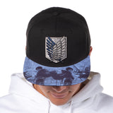 Attack on Titan Sublimated Brim Embroidered Regiment Shield Snapback Hat