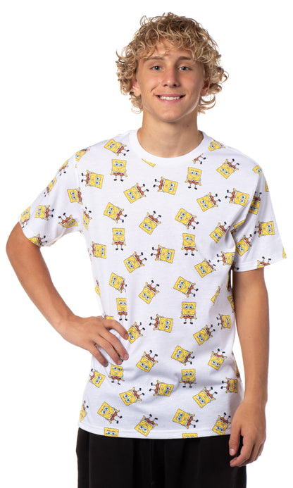 Men's SpongeBob All Over Graphic Print Adult Short Sleeve T-Shirt