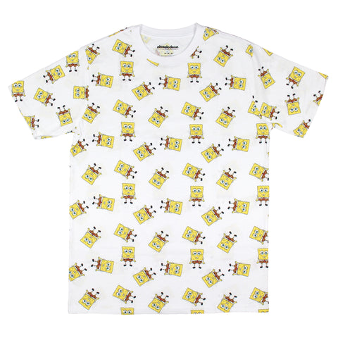 Men's SpongeBob All Over Graphic Print Adult Short Sleeve T-Shirt