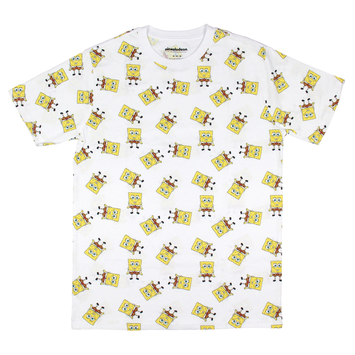 Men's SpongeBob All Over Graphic Print Adult Short Sleeve T-Shirt
