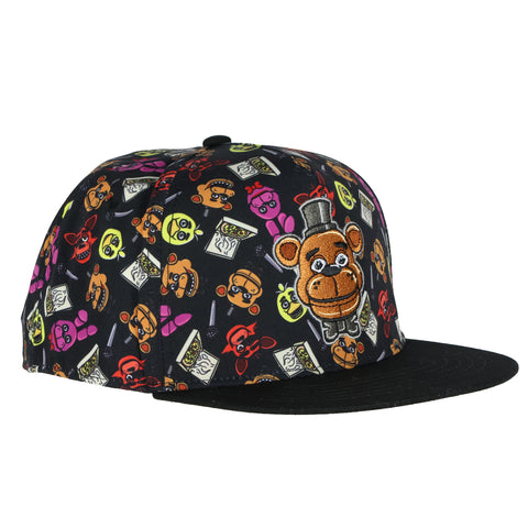 Five Nights at Freddy's Hat Youth AOP Freddy Chica Bonnie Foxy OSFM Baseball Cap