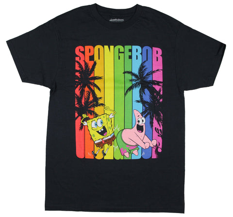 SpongeBob SquarePants Cartoon Men's Rainbow Adult Short Sleeve T-Shirt