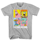 SpongeBob Shirt Boys Stay Weird Character Grid Short Sleeve Graphic Tee (8)
