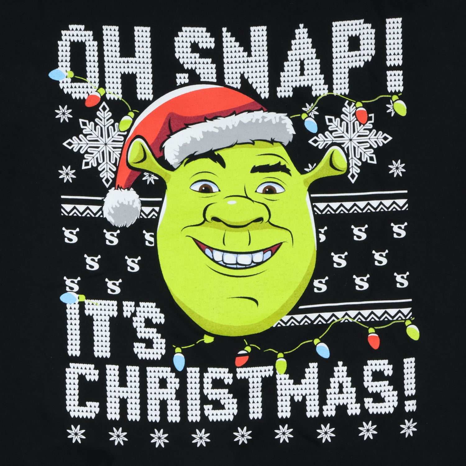 Shrek Shirt Men's Oh Snap Its Christmas Adult Short Sleeve Graphic Tee (S)