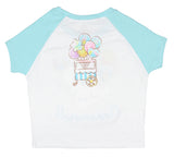 Sanrio Womens Cinnamoroll Balloons Front back Print Juniors Baby Crop T-Shirt