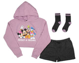 Disney Mickey and Friends Women's 3-Piece Set (Hoodie, Shorts, Socks)