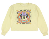 Disney Girl's Minnie Mouse Chasing Sunshine Cropped Crewneck Sweatshirt (XL, 14)