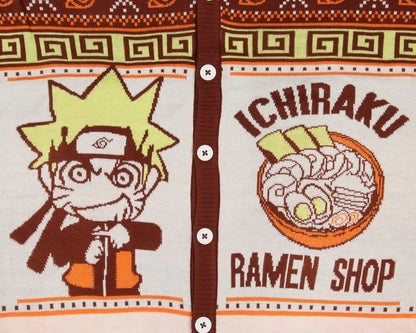 Naruto Shippuden Men's Ichiraku Ramen Shop Ugly Sweater for Christmas Cardigan