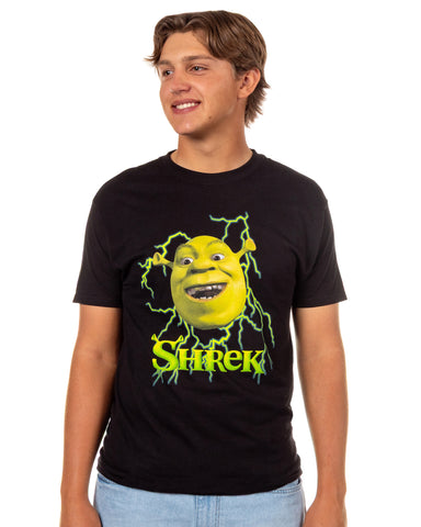 Dreamworks Shrek T-Shirt Men's Lightning Logo Design Top