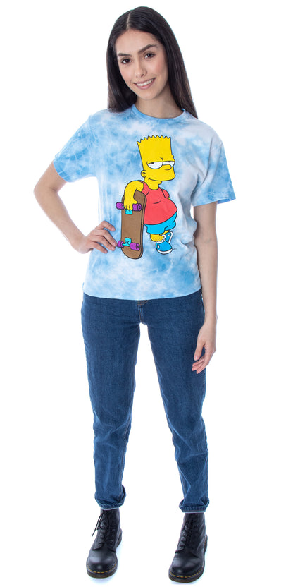 The Simpsons Womens' Bart Simpson Tie-Dye Skimmer Girls' T-Shirt Adult
