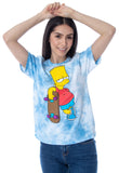 The Simpsons Womens' Bart Simpson Tie-Dye Skimmer Girls' T-Shirt Adult