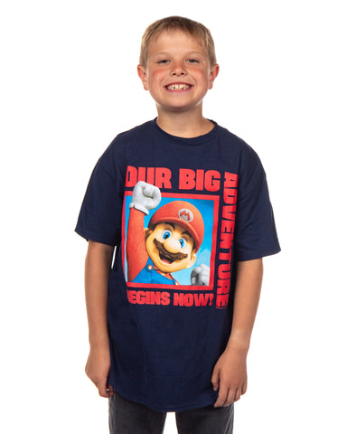 Super Mario Bros. Movie Boys' Our Adventure Begins Now Graphic Print T-Shirt (M)